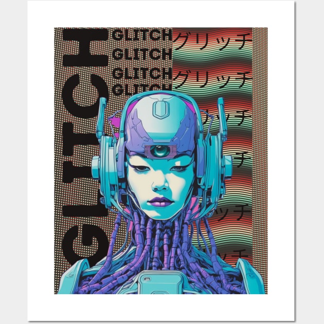 aesthetic cyberpunk cyborg girl Wall Art by Tanguarts